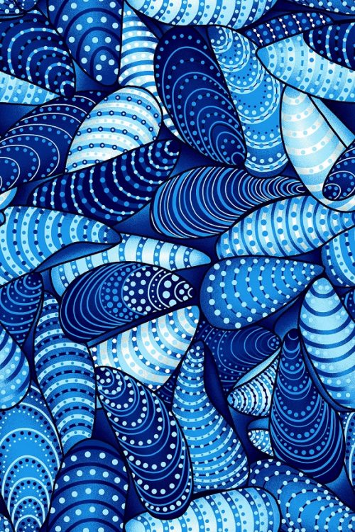 Tissu Oasis Fabrics 60 22902 bleu lemillepatch