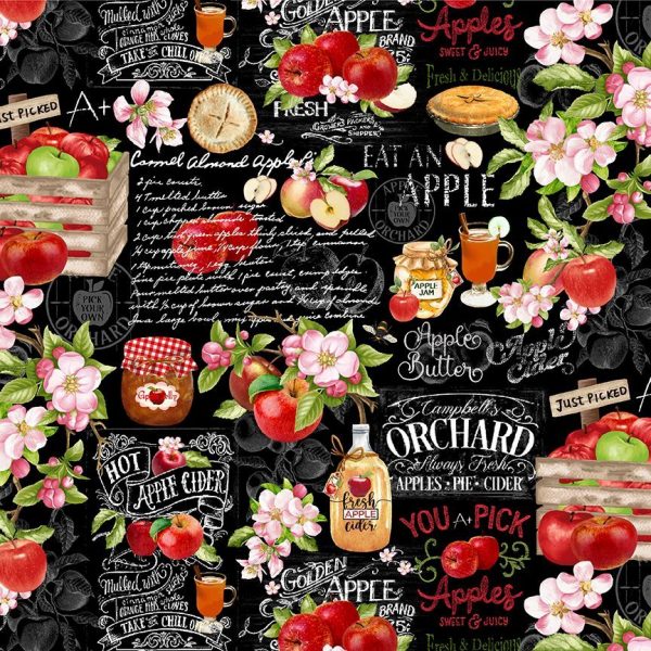 Tissu Timeless Treasures CD2861 Black Lemillepatch