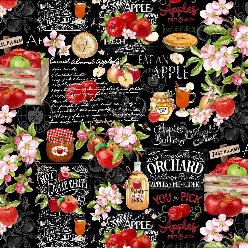 Tissu Timeless Treasures CD2861 Black Lemillepatch